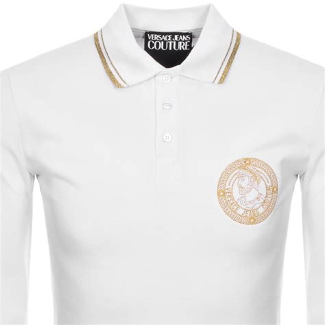 versace jeans couture long sleeve polo shirt|Versace Jeans Couture white shirt.